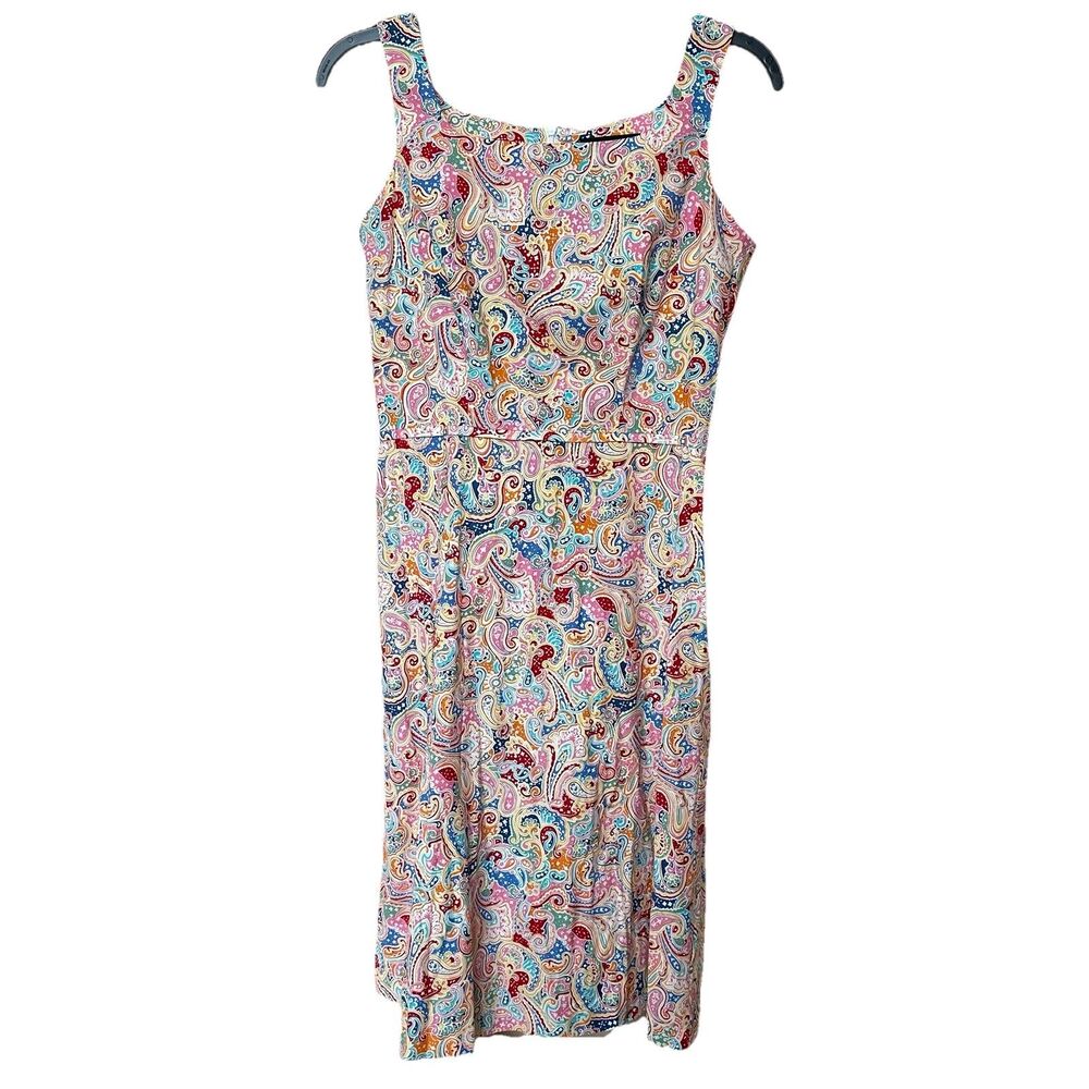 Harold's Dress 4 Sleeveless Shift Midi Paisley Summer Whimsy Pastels Twee Retro